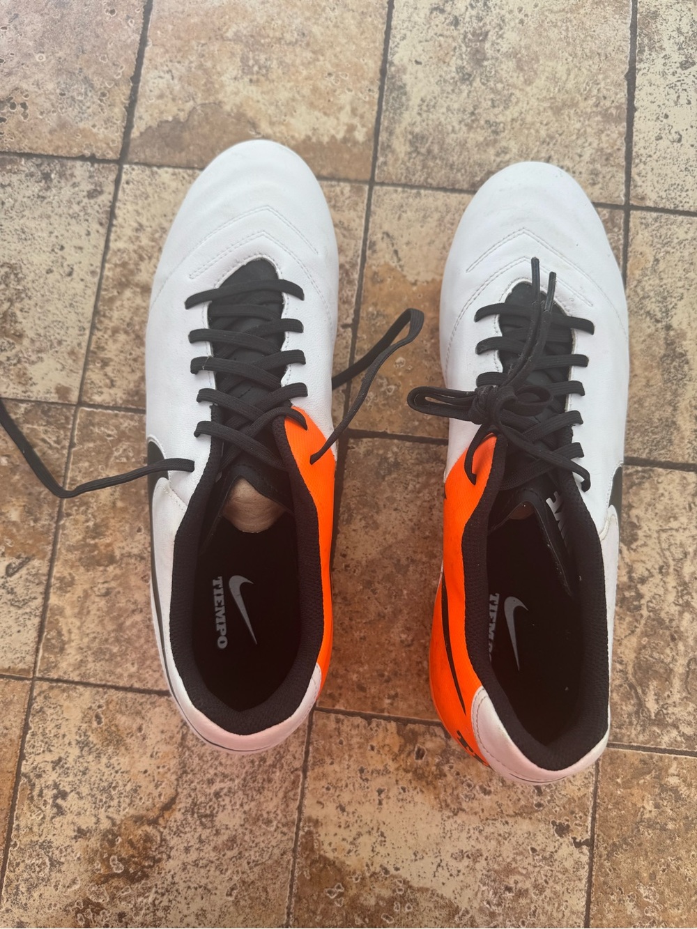 Nike Men’s Tiempo Soccer Cleats - White, Black & Orange